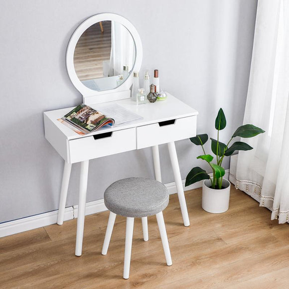 Dresser Table Mirror With Chair Set